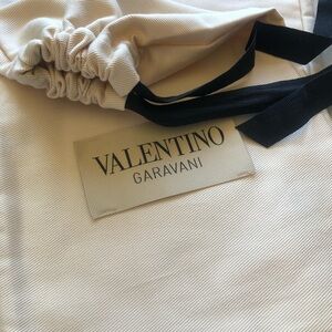 Valentino Garavani Beige Pouch with Black Accents